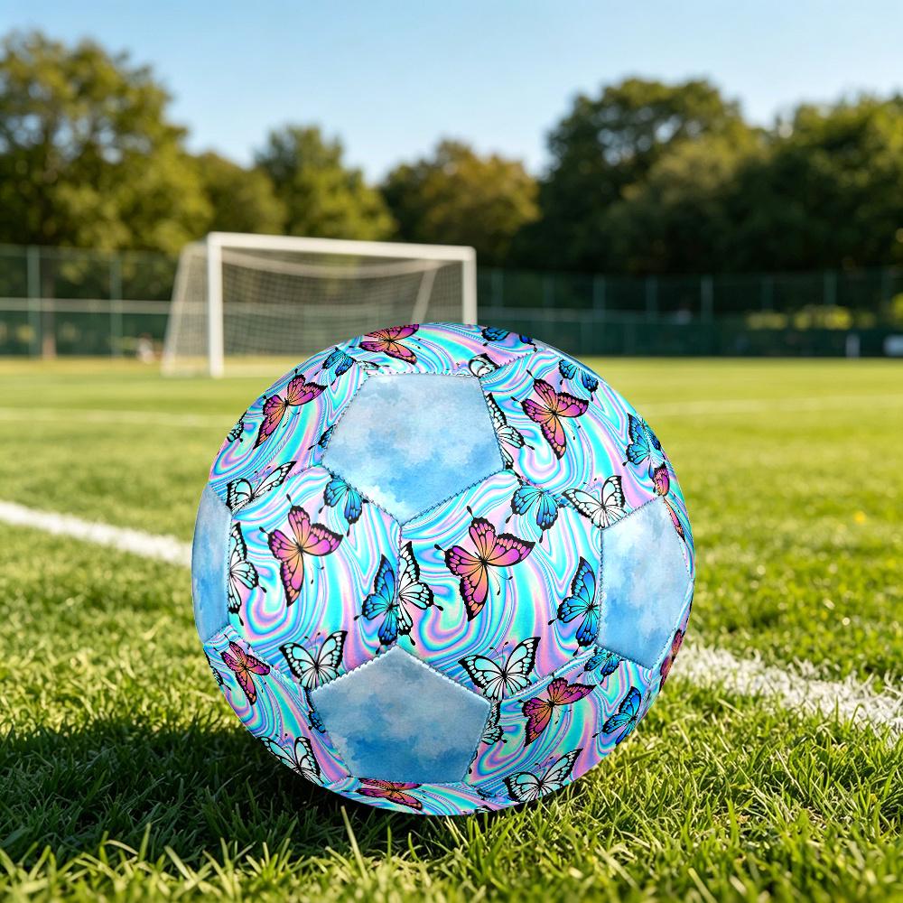 1PC Butterfly Dreams Blue Watercolor Abstract Soccer Ball Size 5 Football Machine Sewn Indoor/Outdoor Universal Football W67
