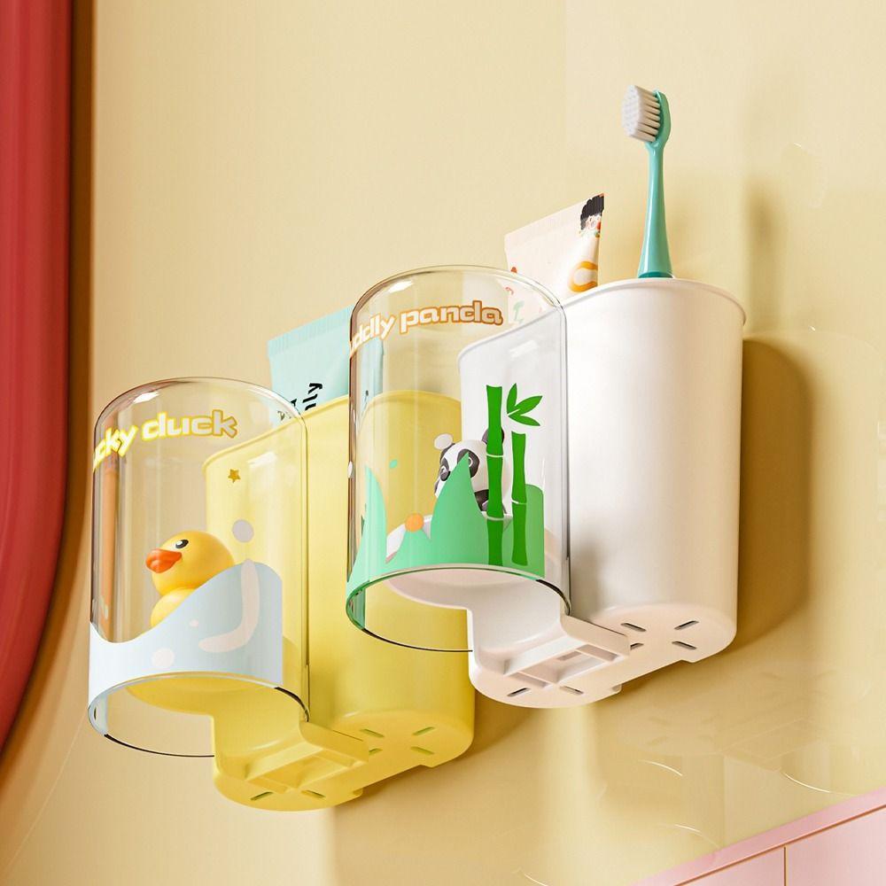Пластиковый держатель для хранения зубной пасты большой вместимости, стойка для хранения стаканов для полоскания рта, ванная комната
