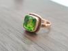 Green Peridot 925 Sterling Silver Rose Gold Fill Ring Jewelry, Handmade Gift Ring