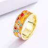 Fashion Multicolor Epoxy Irregular Pattern Women's for Ring Gold Women's Jewelry Handmade Enamel Ring Bridal Gift