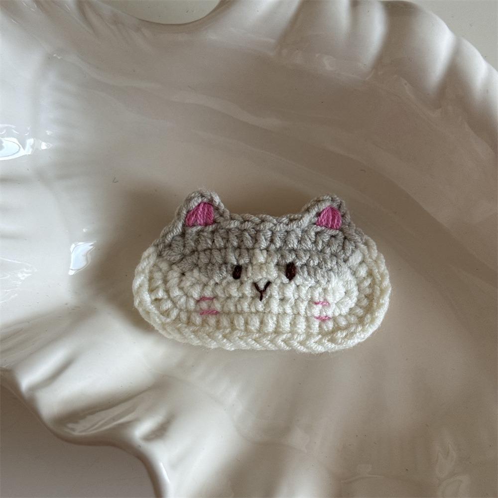 Handmade Crochet Hair Clips Cat Children's Hair Accessories Cute Girls Bangs Clips Unisex