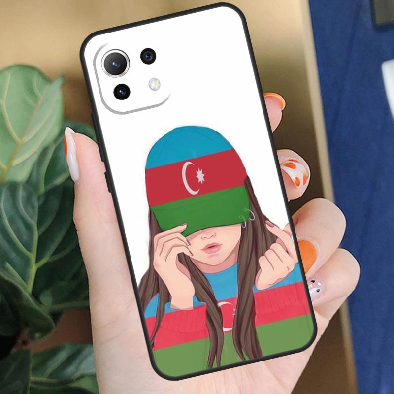 Чехол Девушка с флагом Азербайджана для Xiaomi 17 Pro Max 14 15 Ultra 13T 14T 15T Pro POCO F8 F7 F5 F6 X5 X6 X7 Pro Coque