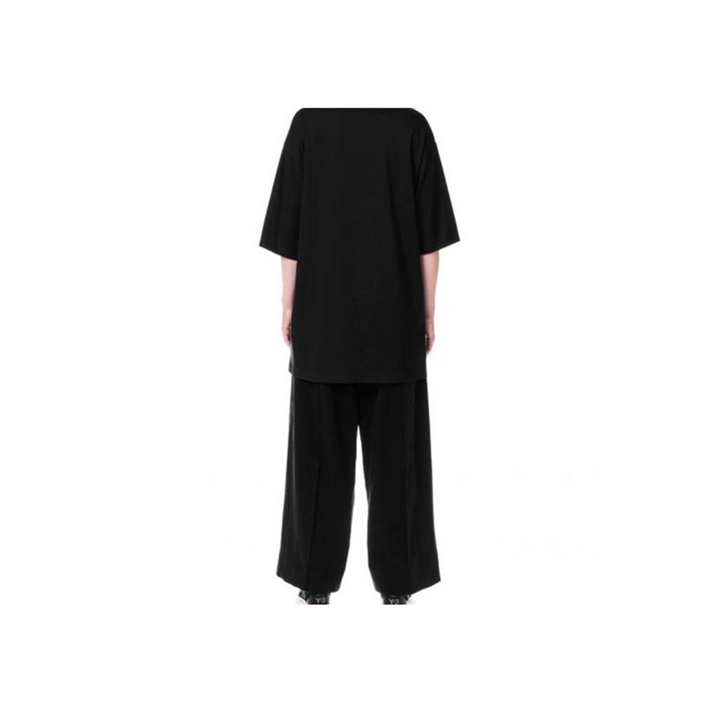 Y-3 Повседневная модная молодежная свободная футболка с круглым вырезом и коротким рукавом унисекс черная H44790