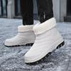 Новые зимние высокие сезонные зимние ботинки, удобные плюшевые хлопковые ботинки с плоской подошвой, водонепроницаемые, нескользящие, теплые зимние ботинки