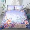 Floral Pattern Printed Polyester Duvet Cover Set Flowers Quilt Cover Double Full Queen King Size Bedding Set with Pillowcase