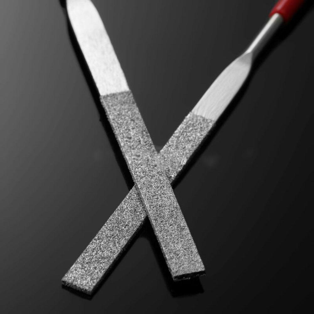 Надфиль надфиля с красной пластиковой ручкой, металлический камень, шлифовальный алмазный прочный