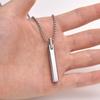 Waterproof 3D Vertical Bar Necklaces for Men,Minimalist Stainless Steel Geometric Pendant with Box Chain,Male Collar Jewelry