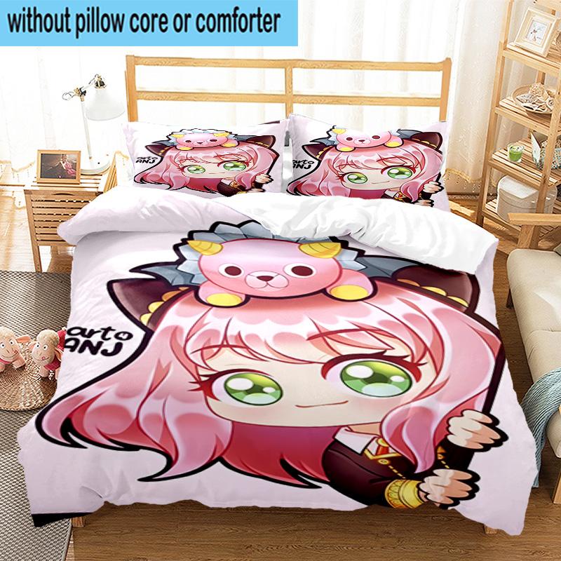 3PCS Cute anime spy Famliy 3pcs Bedding,Including 3PCS Duvet Cover And 2pcs Pillowcases Perfect for Christmas,Ideal for Bedroom, Dormitory