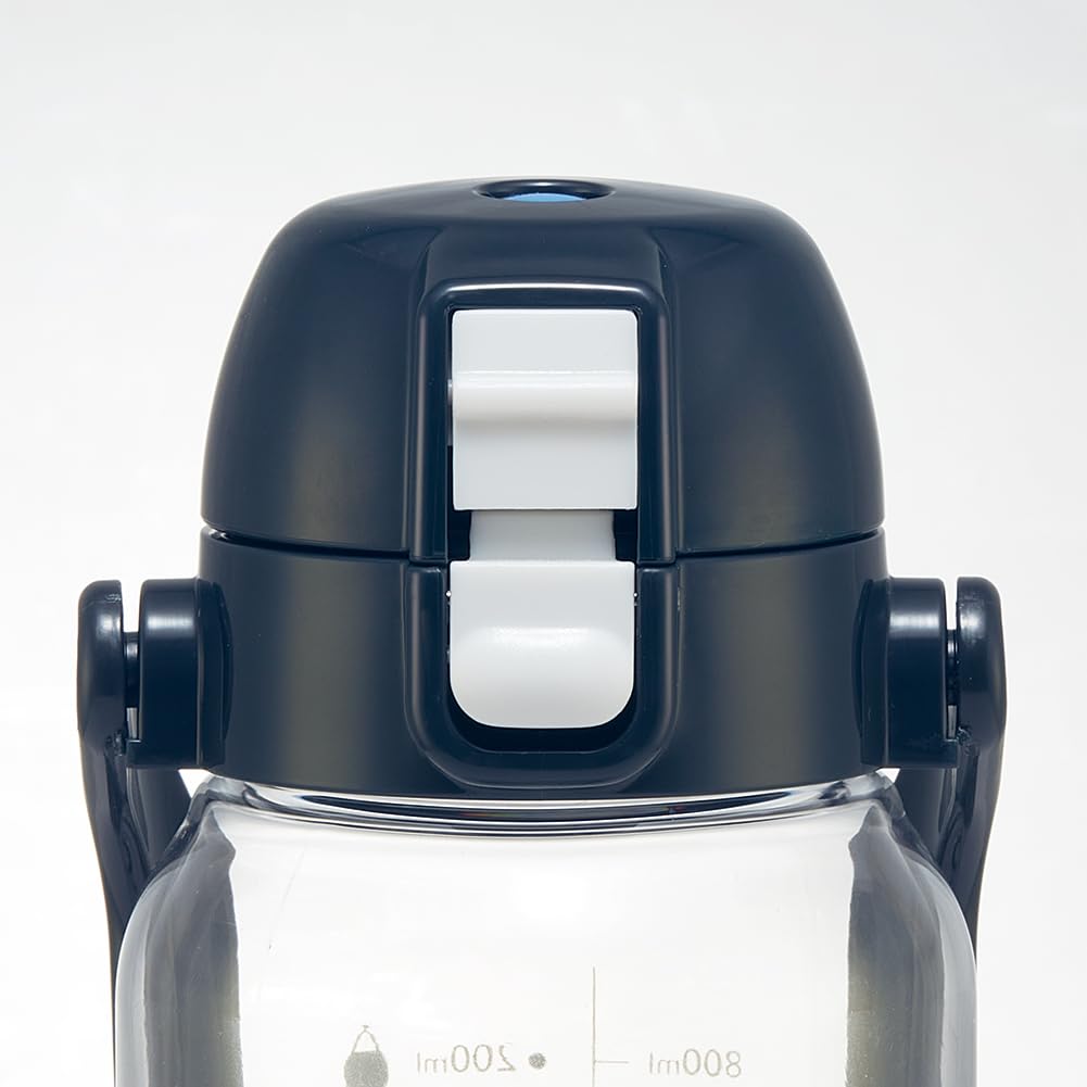 Skater Drink Marker Bottle, 1L, with Handle, Plastic, Snoopy Design, PDMK10-A, Easy To See Drink Amount At a Glance