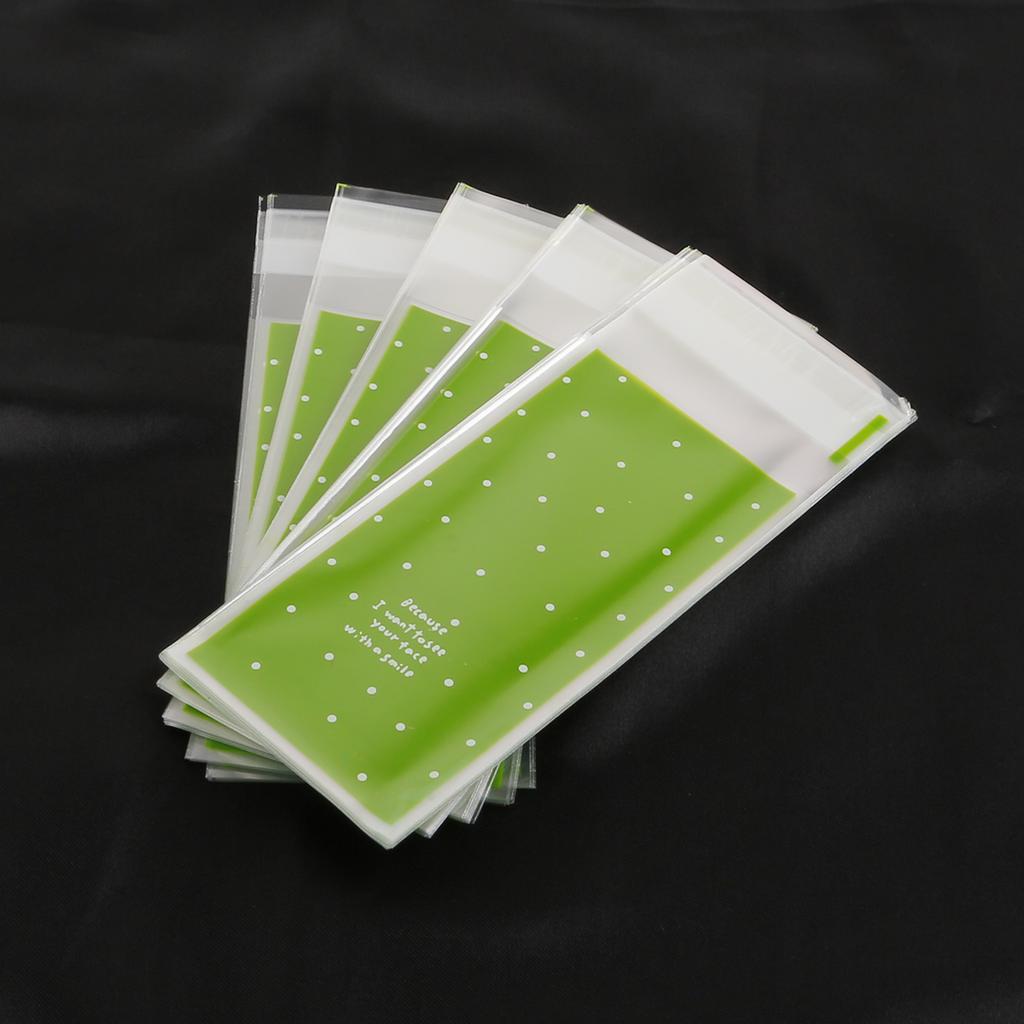 100Pcs Mini Plastic Cookie Candy Bag Self Adhesive Bags Gift Bag Cupcake Wrapper Bags