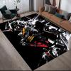 Black & White Gundam Anti-Slip Floor Mat, Rectangular Carpet for Bedroom, Living Room, Sofa Area & Game Room, Home Decor