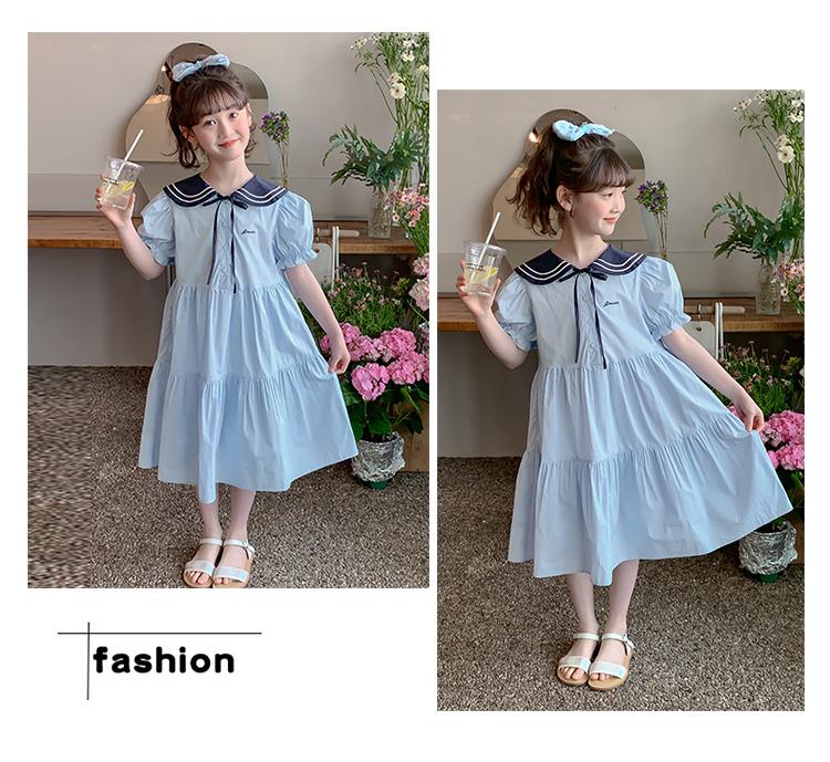 Girls' summer dress 2026 new stylish girls' college style dress children's summer dress super beautiful princess dress