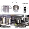 IH Compatible Stainless Steel Pot 22cm Full of Water 3 Layered Bottom Structure KIPROSTAR Commercial Use Two Hands Deep Type Dishwasher Safe (with