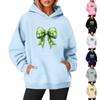 Women's Sweatshirts O-neck Long Sleeve Christmas Printed Top Solid Color Hoodie