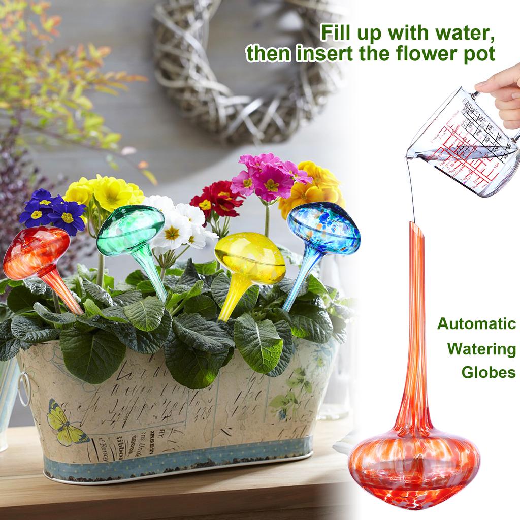 4 шт. Шары для полива растений в форме гриба Большие Самополивающиеся с 4 воронками