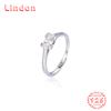 Lindon Classic 925 Sterling Silver Zircon Ring Ladies Jewelry Wedding Promise Party Gift