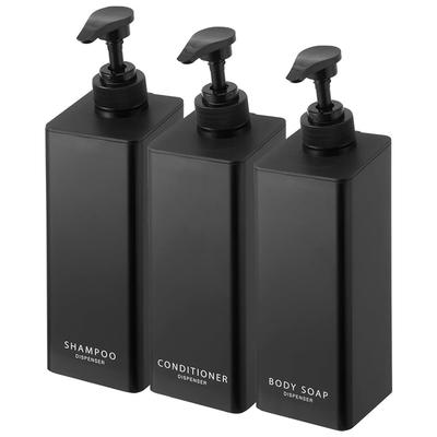 Магнитный дозатор Yamazaki Jitsugyo с большим количеством моющего средства Tower Shampoo Conditioner Body Soap of Floating Storage Refill Bottle Black 1533 1535