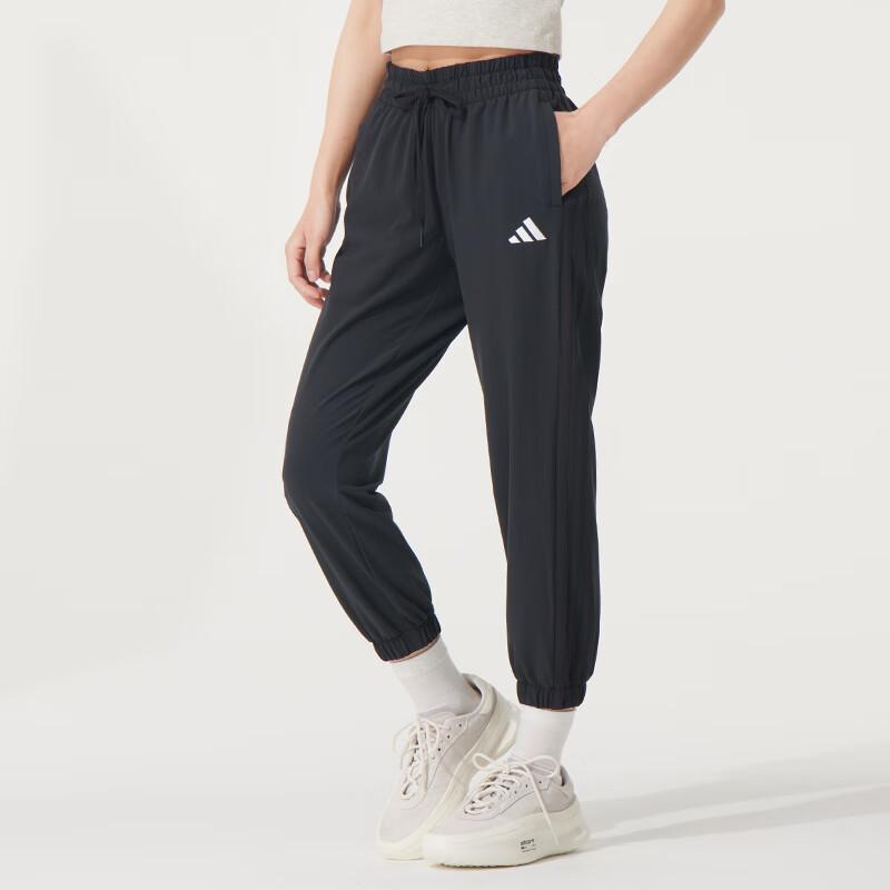 Adidas Lace-Up Versatile Comfortable Simple Casual Pants Women Pants Black JZ2174