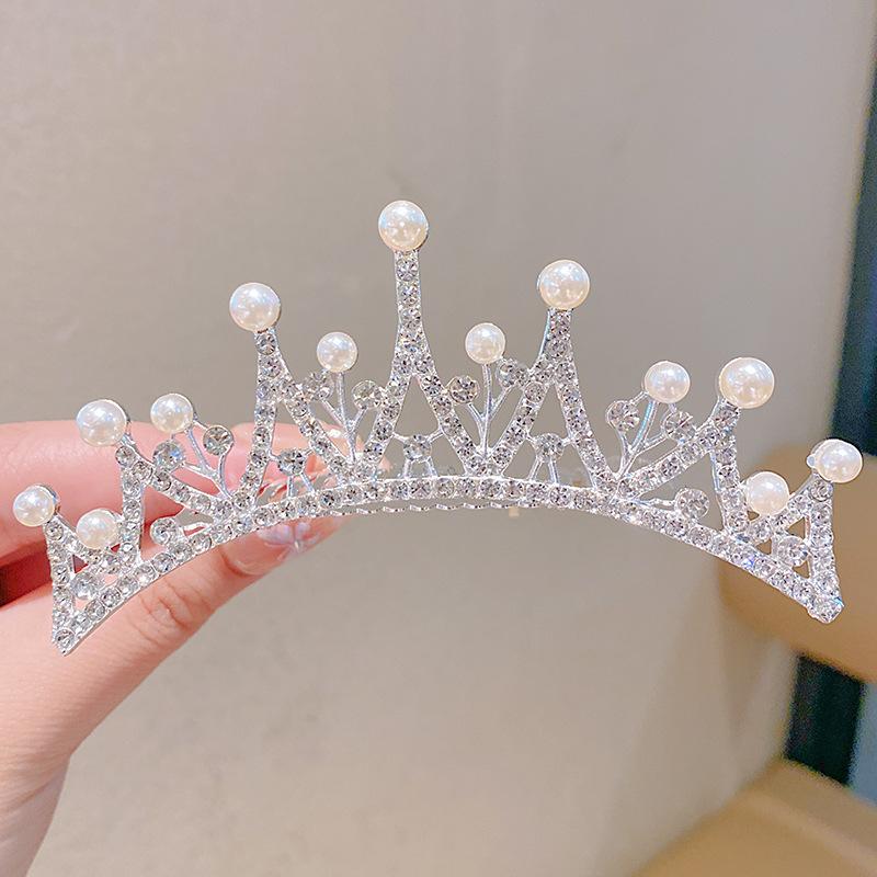 Большая повязка на голову с короной для девочек, принцесс, подарок на день рождения для маленькой девочки, повязка на голову с короной, головной убор с кристаллами