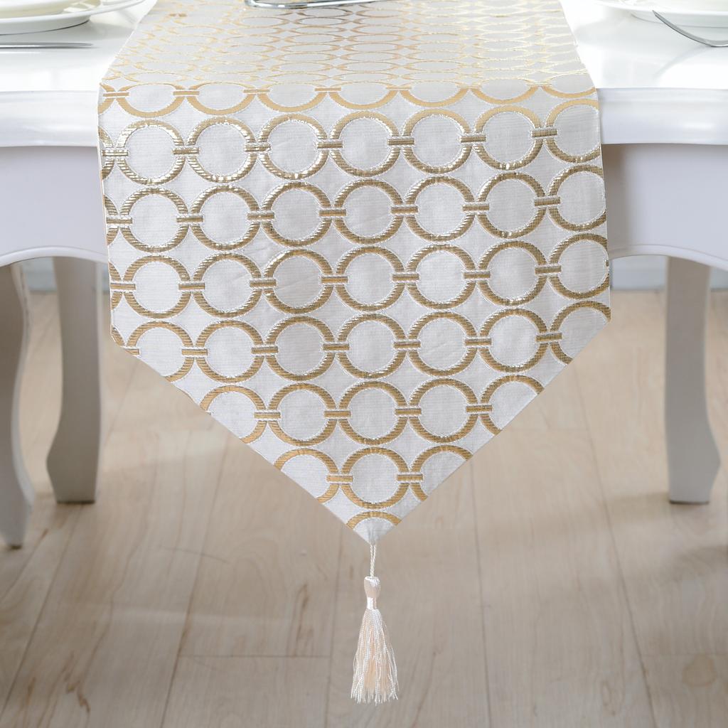 New Luxury Embroidered Table Runner Home Restaurant Table Decoration Fashionable Solid Color Light Luxury Jacquard Table Runner