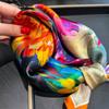 100% Natural Silk Scarf Women Neck Hair Foulard Square Headband Scarves Bandana Fashion New  Hijab Print Poncho Scarves Pashmina