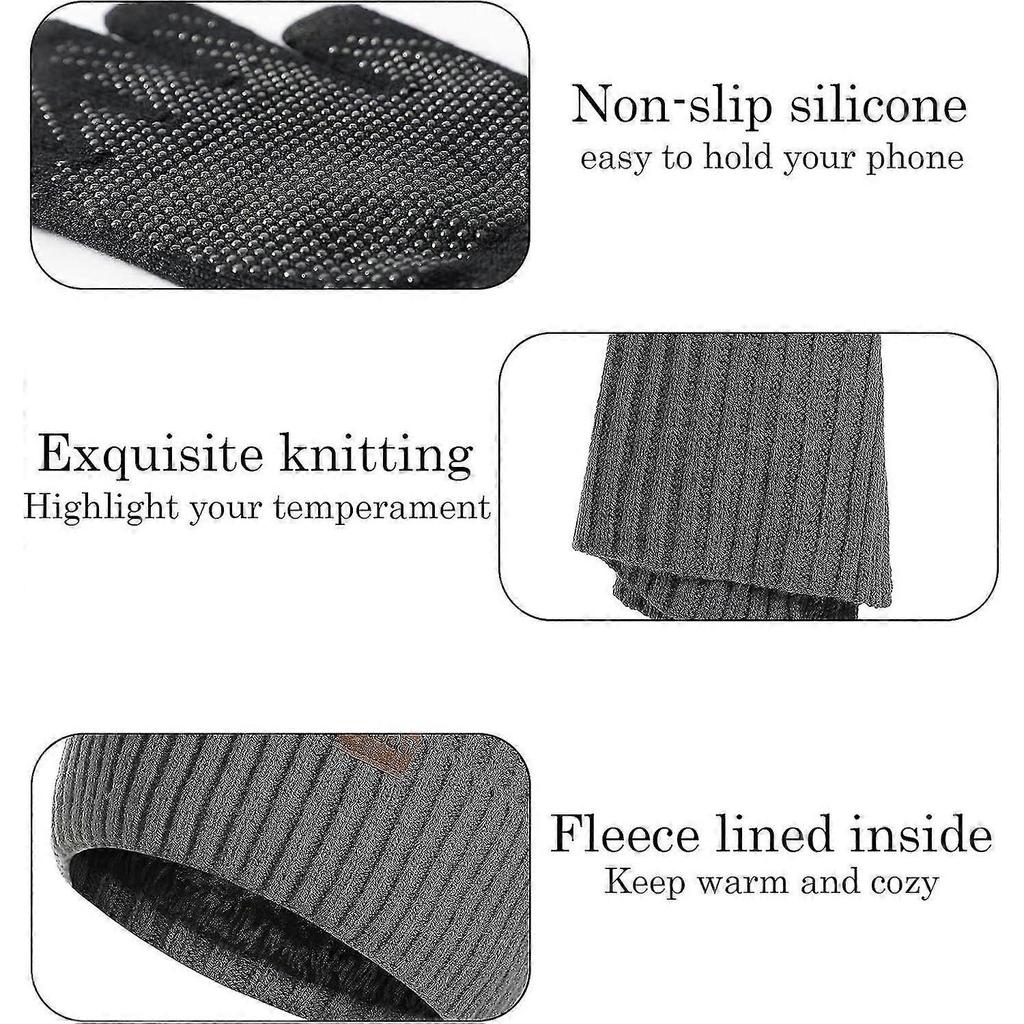 3 Pcs Winter Hat Scarf And Gloves Sets Men Or Women Unisex Warm Knitted Beanie Hat With Fleece Lined Long Neck Warmer Scarf And Touchscreen Gloves