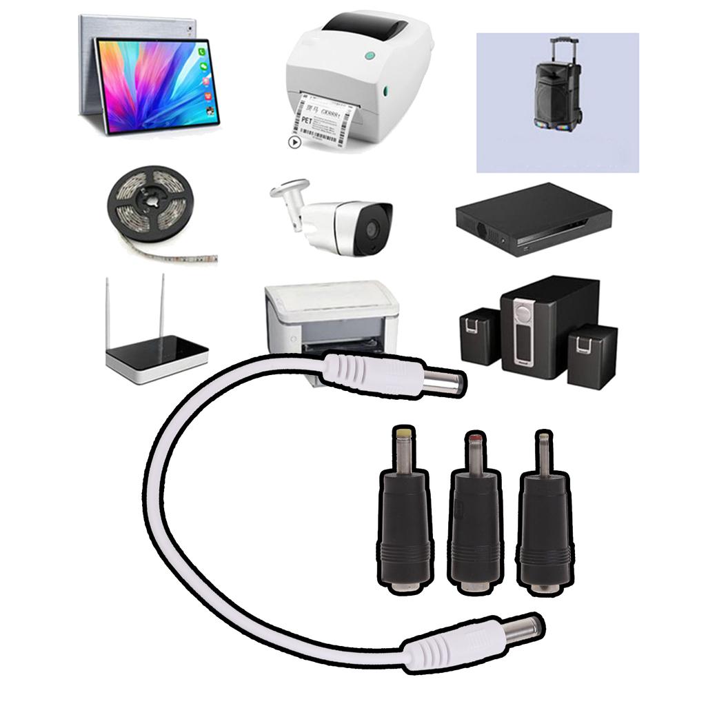 Male To Male 5.5x2.5mm Plug Power Adapter Cable Extension Cable with 4.0x1.7mm 3.5x1.35mm 2.5x0.7mm Plug Adapter