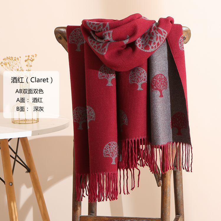 New And Winter 2024 Autumn Thickened And Extended Cashmere Scarf Versatile Womens Warm Neck Protection Scarf Double Sided Scarf Shawl