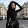 Стильная Цепочка на Талию с Дизайном из Жемчуга и Крестов Для Панк-Рок Концертов и Повседневной Уличной Одежды