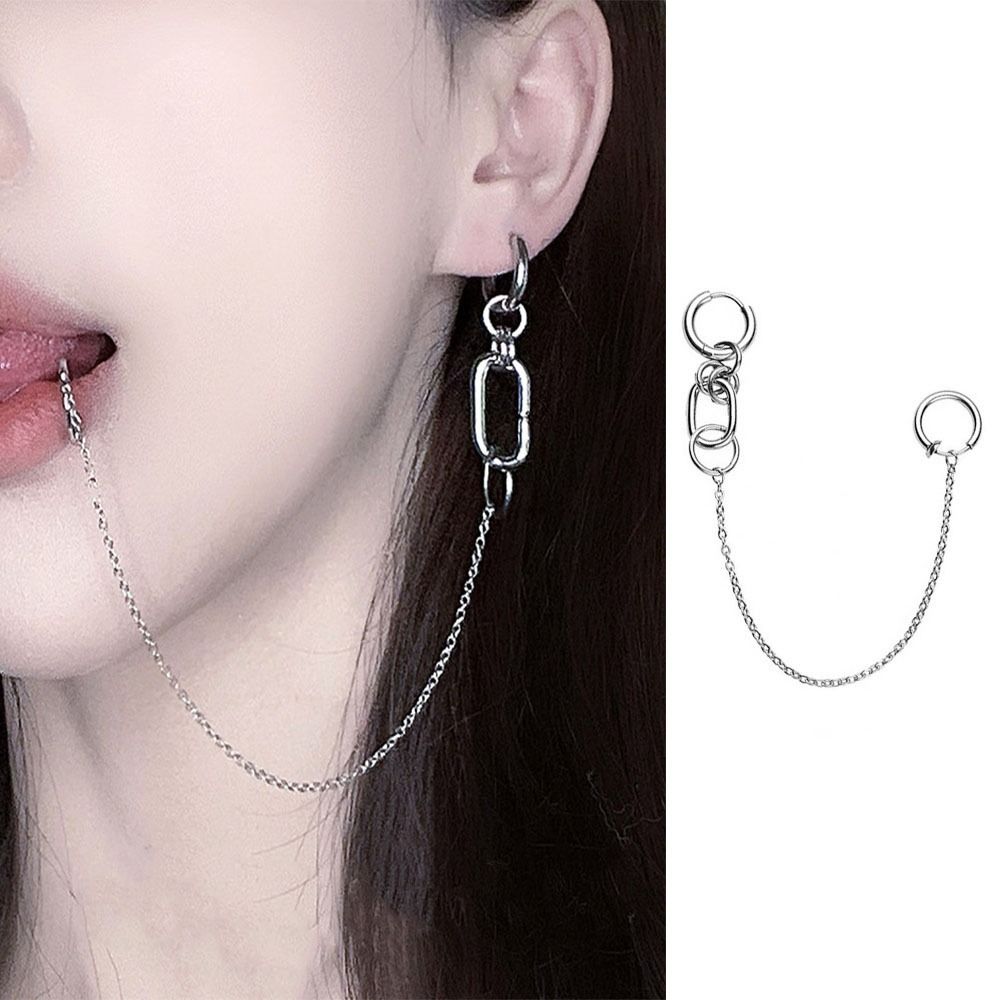 Metal Fake Earrings Non-Piercings Ear Clip Cool Body Jewelry  Women