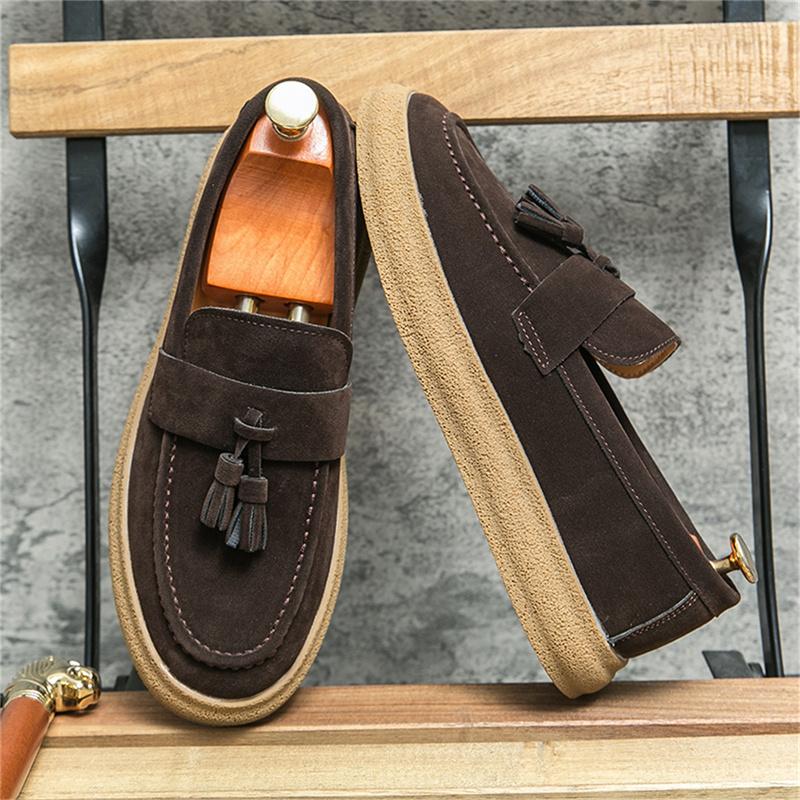 Модные мужские мокасины ручной работы для отдыха на природе повседневные кожаные туфли модные мужские туфли-лодочки новое поступление мужская модельная обувь мягкие мокасины без застежек