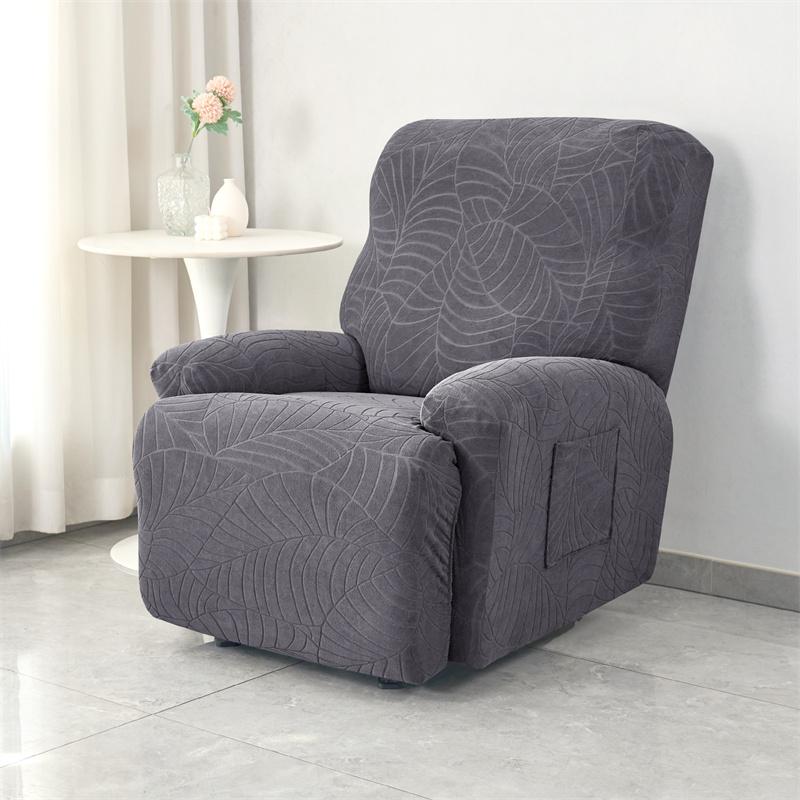 Чехол для кресла-реклайнера из жаккарда с листьями, эластичный спандекс, чехлы для отдельных диванов, чехлы для кресел, чехлы для стульев, защитный чехол для дивана
