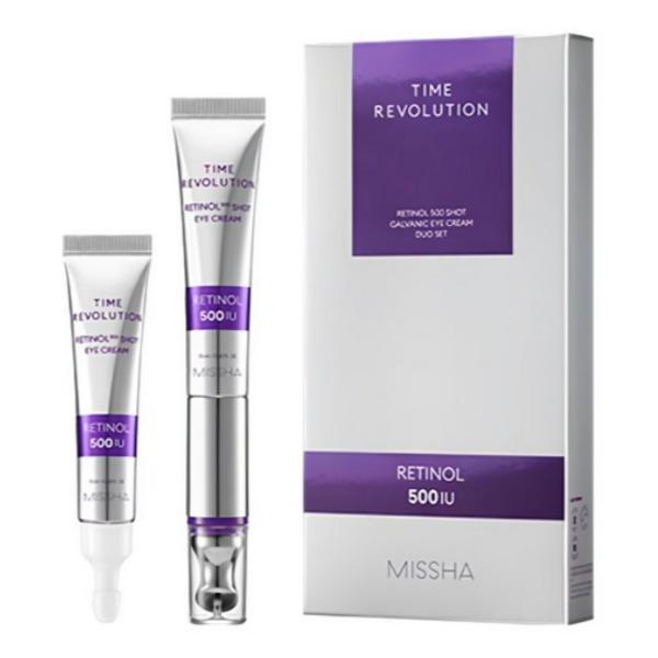 Missha Time Revolution Retinol 500 Shot Galvanic Eye Cream Duo Set (15ml + 15ml)
