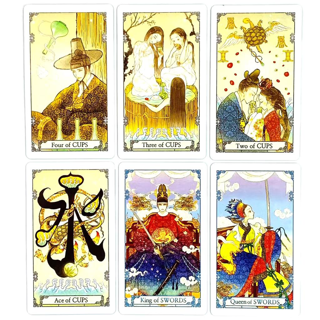 Retro Court Tarot Cards A 78PCS Chinese-style Tarot Deck Classic Design For Beginners & Pros, Ideal For Divination, Meditation
