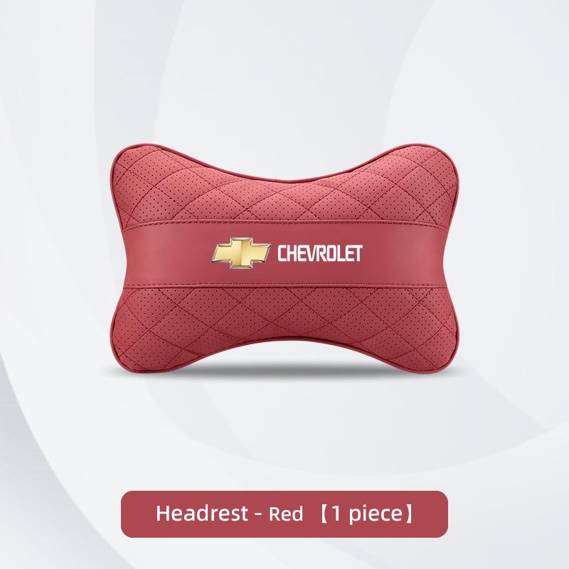 AABHJ1 Nappa Leather Car Headrest Neck Pillow Waist Cushioning For Chevrolet Spark Captiva Cruze Malibu Equinox Trax Camaro Blazer