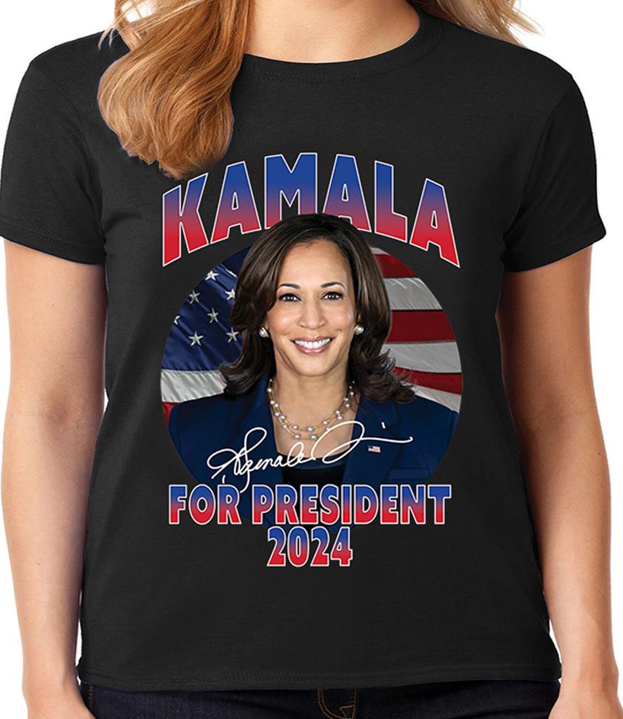 Kamala Harris For President T-shirt Ladies Campaign Rally Harris Walz 2024