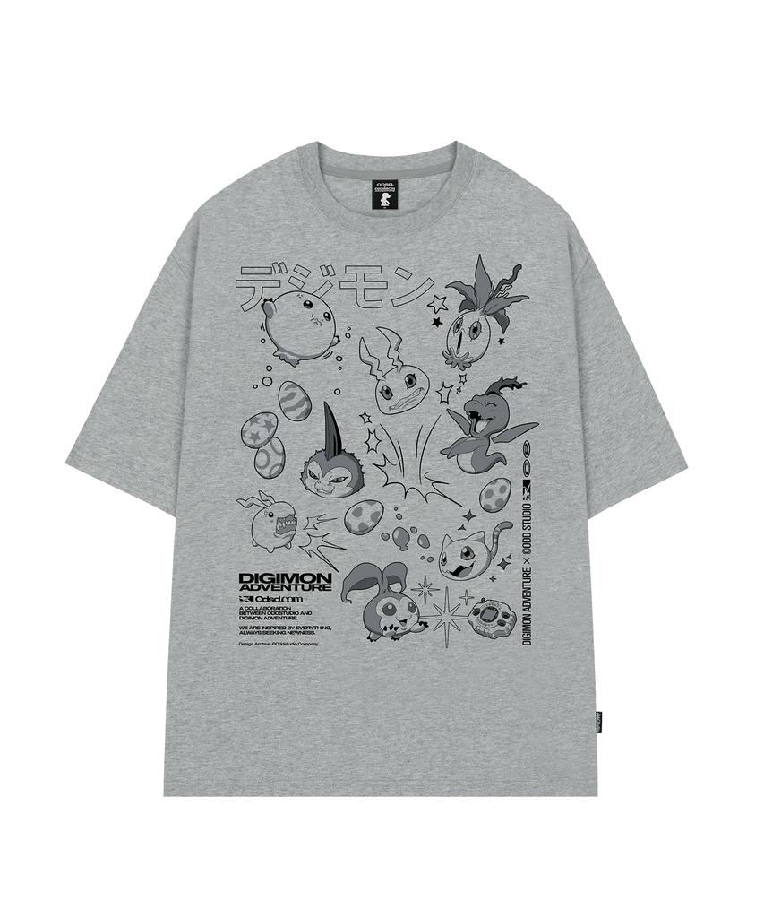 ODDSTUDIO [Digimon Adventure] Футболка оверсайз с изображением Дигимона стадии Развитие II - 4 цвета