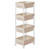 Sanko Plastic M-40 Luce Kitchen Cart, Beige, 4-Tier, 28.5cm Wide X 39cm Deep X 97.2cm High, Made In Japan, Mesh Finish with Casters, Stylish Space-Sav