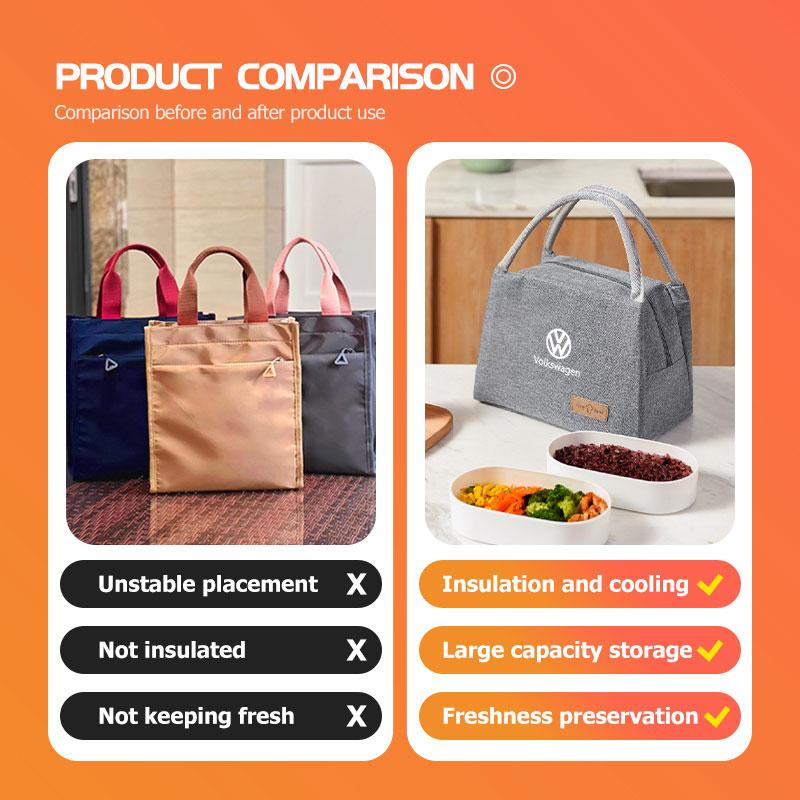 For Volkswagen VW Lunch Box Insulation Bag Picnic Case Food Organizer Bento Scirocco Jetta Beetle Golf 4 5 6 Passat Polo B5