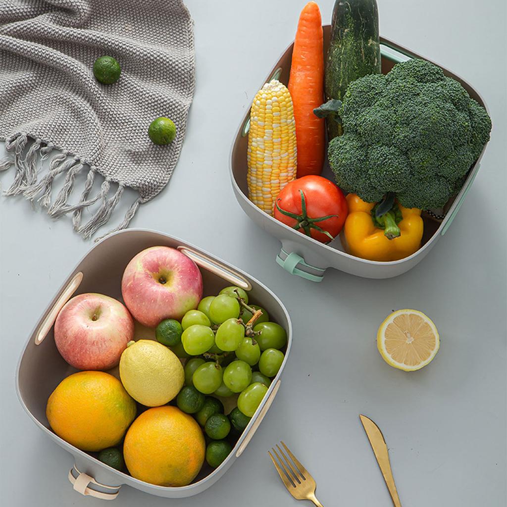 Многофункциональная корзина для сушки овощей, чаша для мытья риса, большая емкость, нескользящая корзина для мытья фруктов, легкая