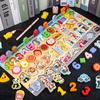 Образовательные игрушки Пазл-доска для игры по методике Монтессори Математический счет Рыбалка Сопоставление цветов Игрушка для детского подарка