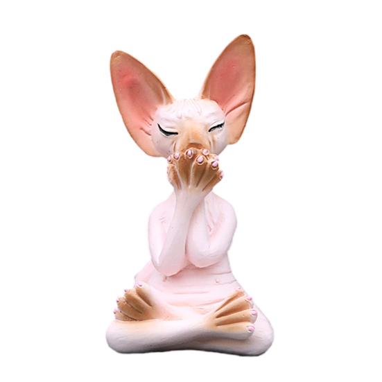 Медитирующая кошка, статуэтка Будды из смолы, лысый кот, украшения, сидящая в медитации, дзен-статуэтка кошки, домашний декор, подарок для любителей медитации