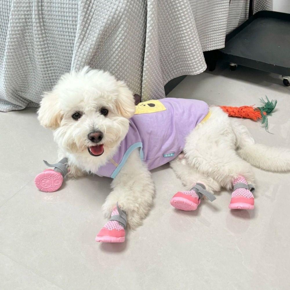 Summer Lightweight Pet Shoes Anti-Slip Puppy Boots Fashion Anti-Slip Shoes Outdoor Walk