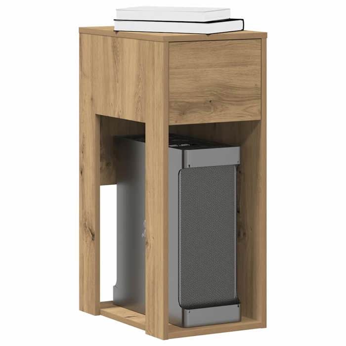 VidaXL Computer Tower Stand with Drawer Artisan Oak 30x44x74 Cm, PC Tower Stand, Support Desk Stand 858739