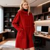 Женское длинное шерстяное пальто с капюшоном, однобортное, повседневное, тренч из смесовой шерсти с карманами, осенне-зимняя верхняя одежда