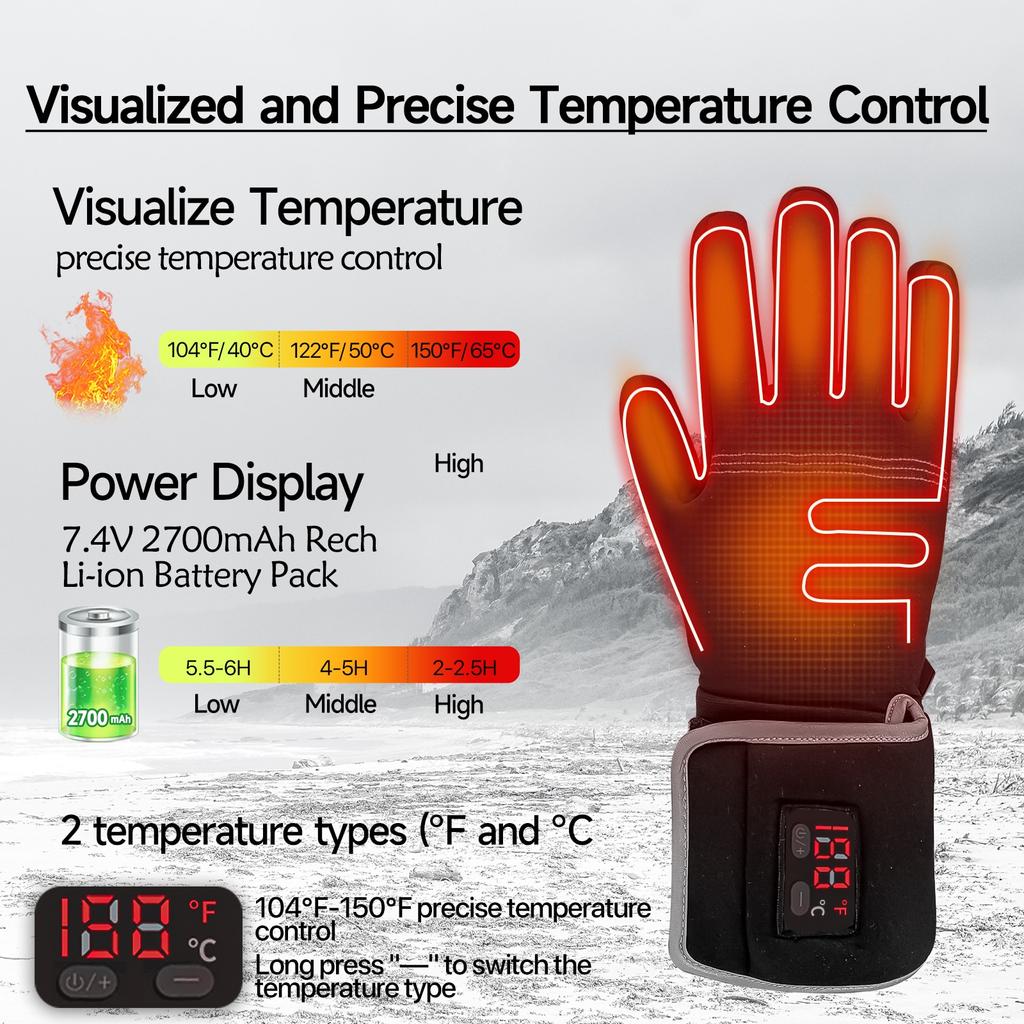 Перчатки с подогревом, электрические перезаряжаемые перчатки с подогревом для мужчин и женщин, уличные теплые перчатки для рук в помещении, вкладыши для перчаток