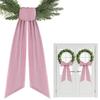 2 Pcs Christmas Velvet Wreath Sash for Front Door Blank Plain Garland Sash Accessories for Anniversary Wedding Party Indoor Outdoor Home Decor