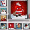Яркая Рождественская шторка для душа с крючками Санта Клаус Водонепроницаемая ткань