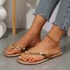 2025 лето новые шлепанцы с перемычкой для пляжного отдыха, повседневные, мягкие, на плоской подошве, женские, прохладные