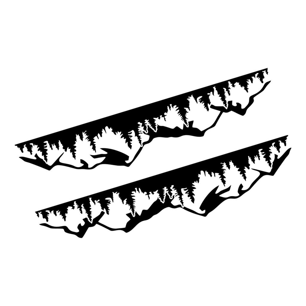 2PCS Car Decal Mountain Tree Forest Pattern Car Side Body Graphic Sticker Universal for Vehicle RVs Yachts Trucks